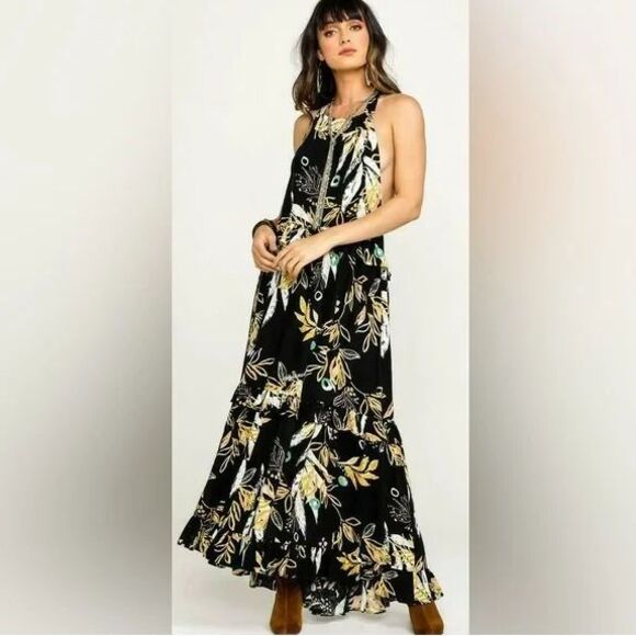 Free People Dresses & Skirts - Free People Black Floral Maxi Dress
